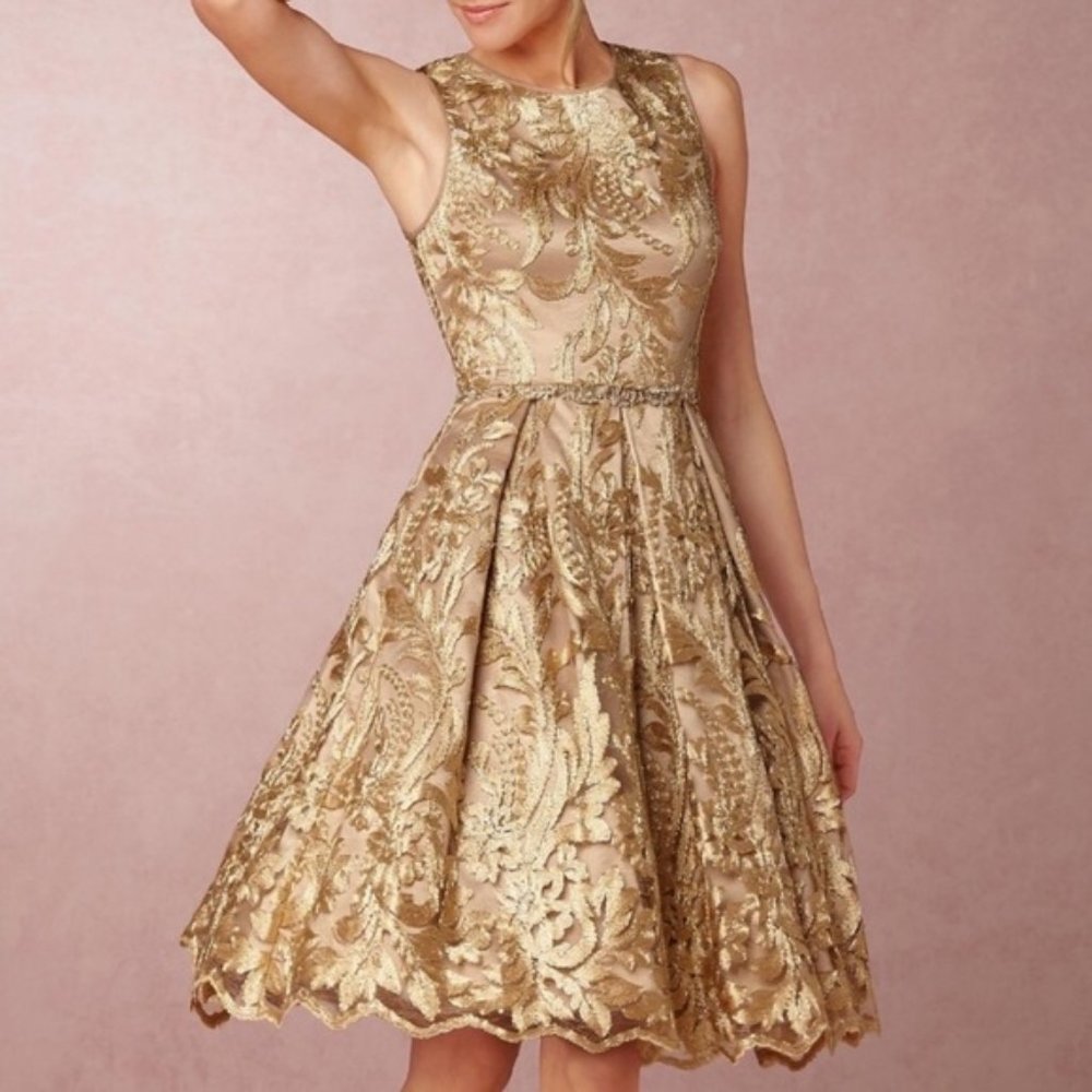 BHLDN Eliza J Rosa Gold Dress
